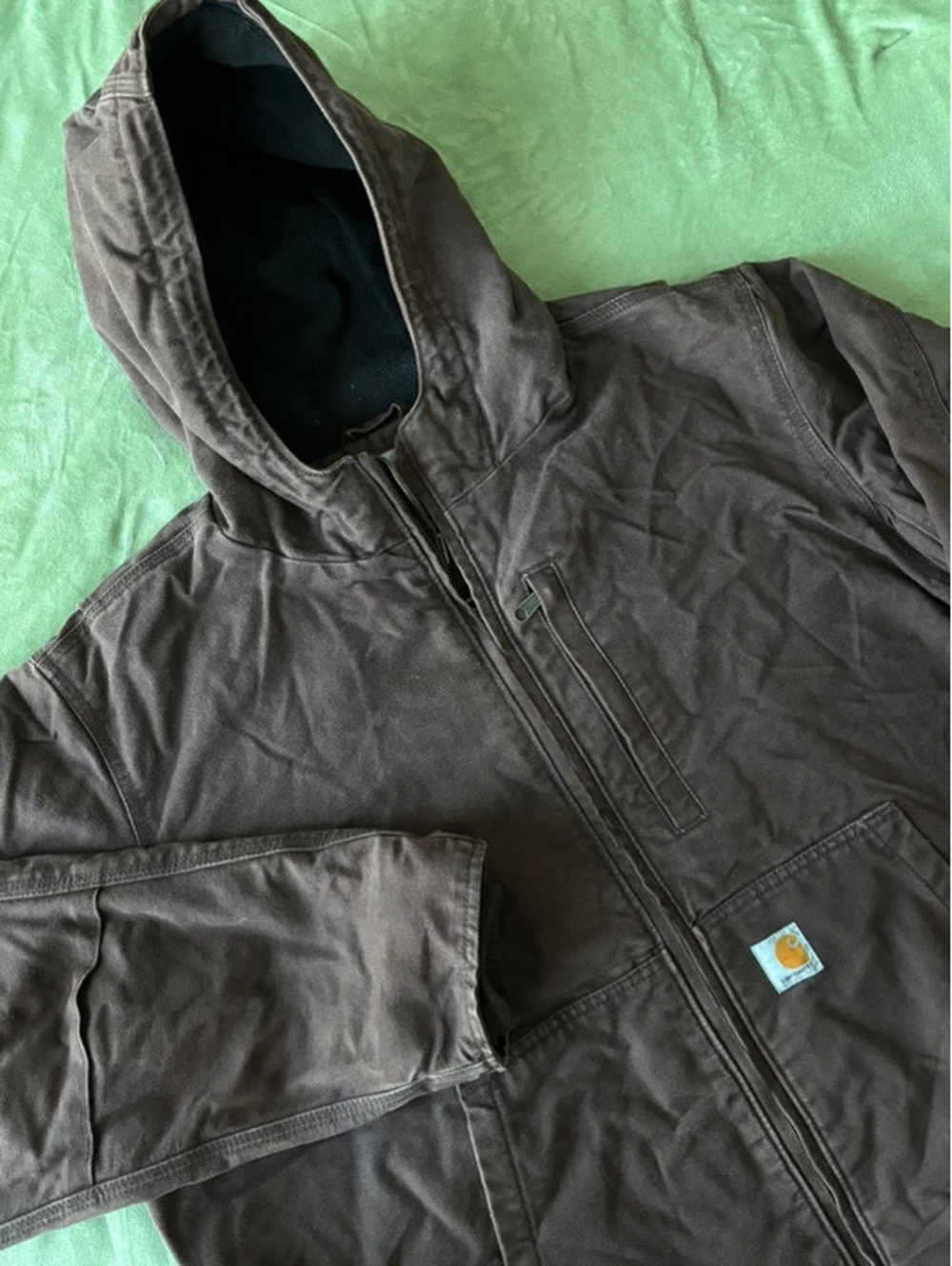 Carhartt Full Swing Hooded Work Jacket, Brown, Men's Size XL